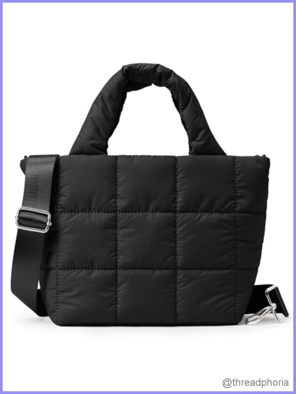 Quilted Puffer Crossbody Tote Waterproof Nylon Women